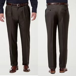 Haggar Premium Comfort Expandable Waist Classic Fit Dress Pant Men W36 L30 NWOT